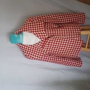 Talbots moto style jacket/blazer in red and cream